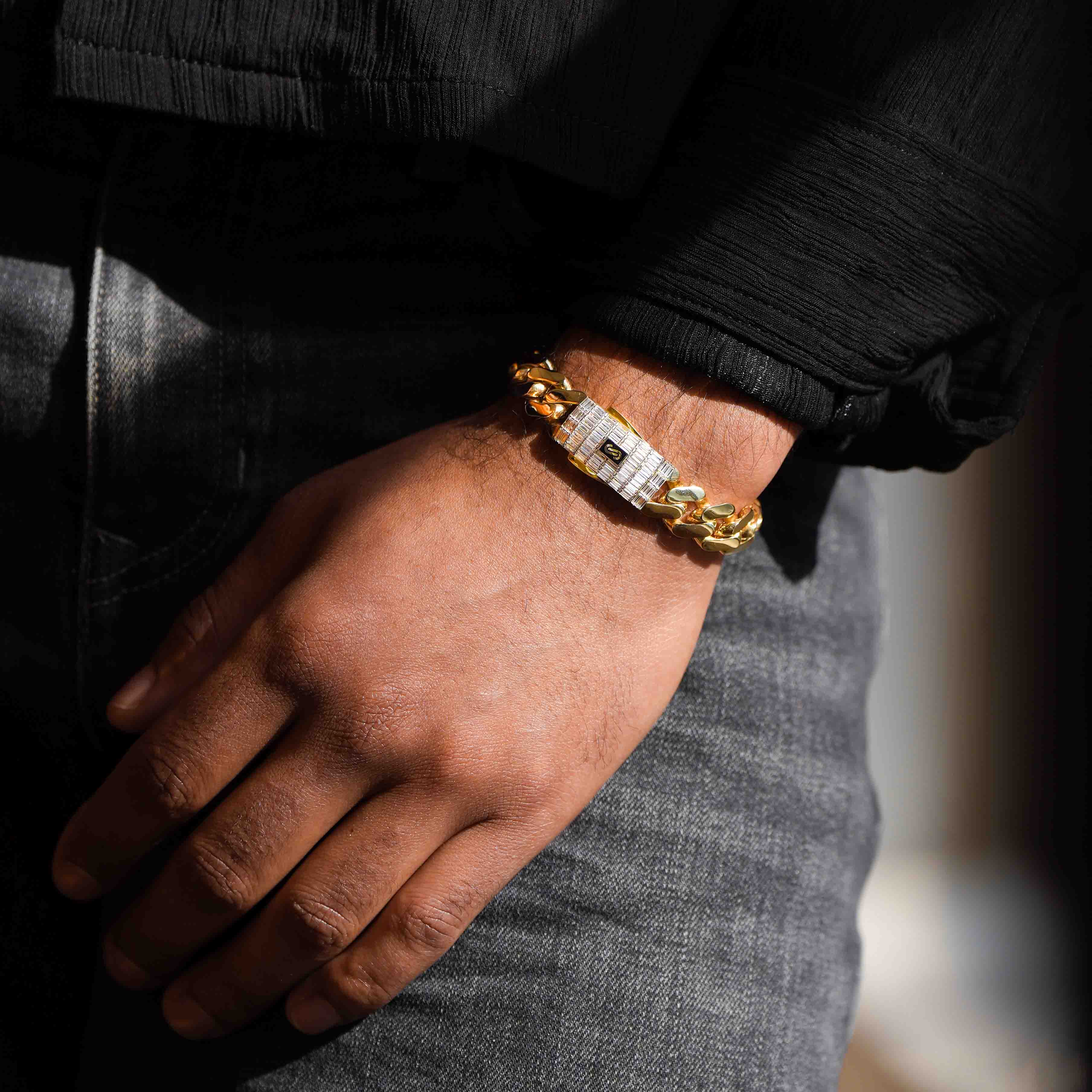 Men's Bracelet - Monaco Chain CLASSIC Baguette Lock