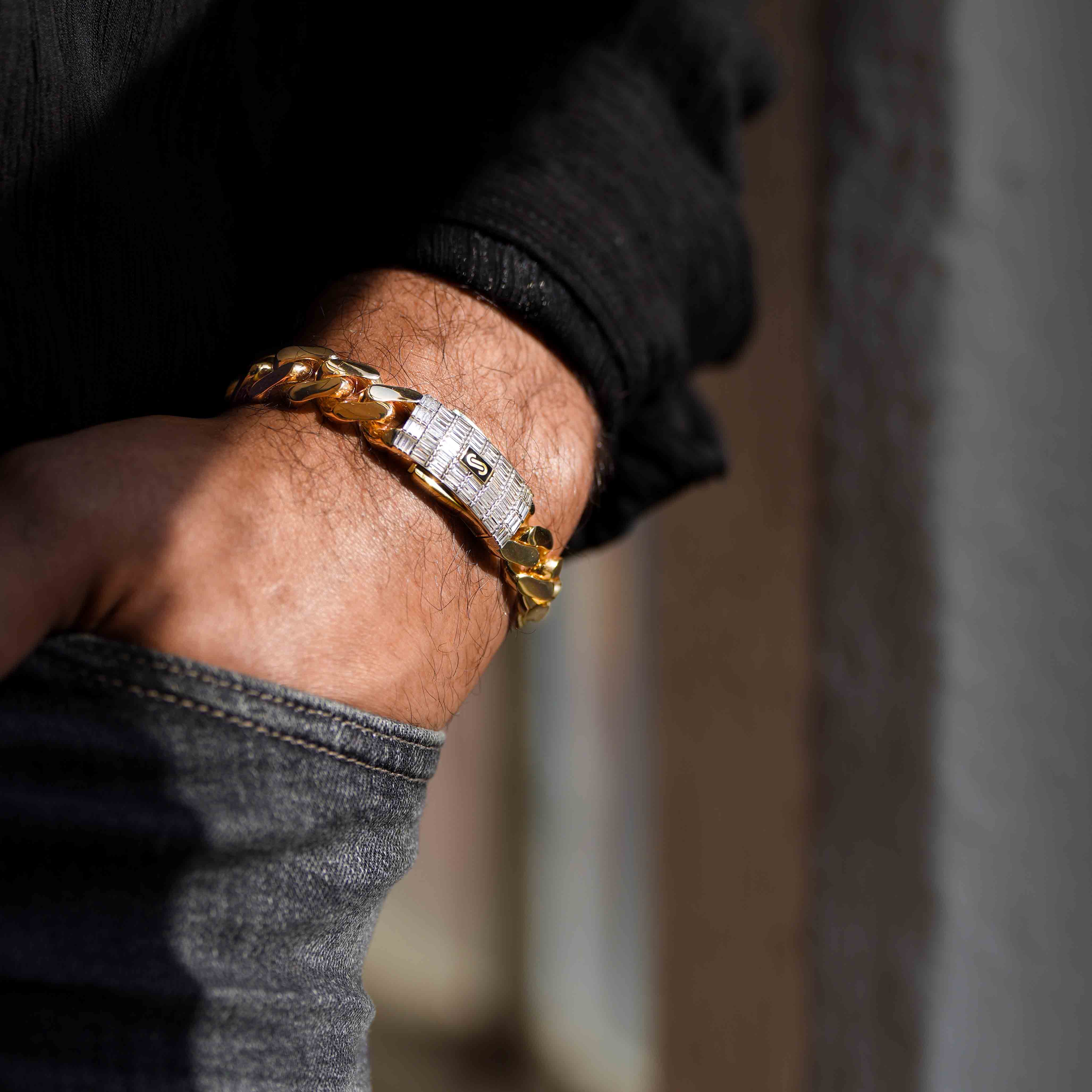Men's Bracelet - Monaco Chain CLASSIC Baguette Lock