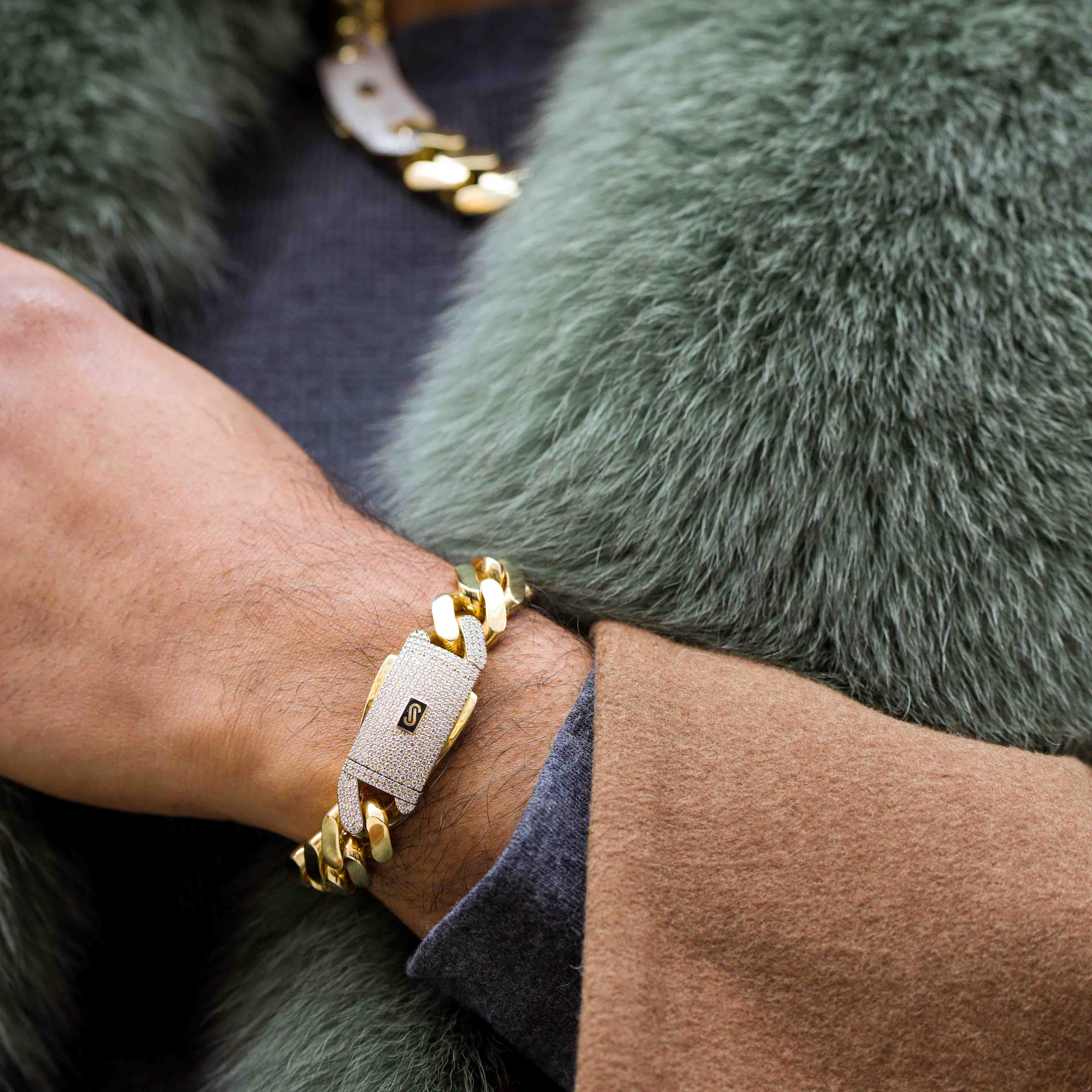 Pulsera De Hombre - Monaco Chain CLASSIC Pavé Lock