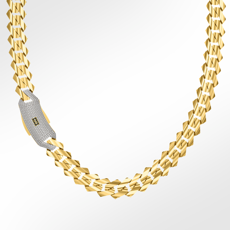 Collar de hombre - Monaco Chain EDGE Pavé Lock