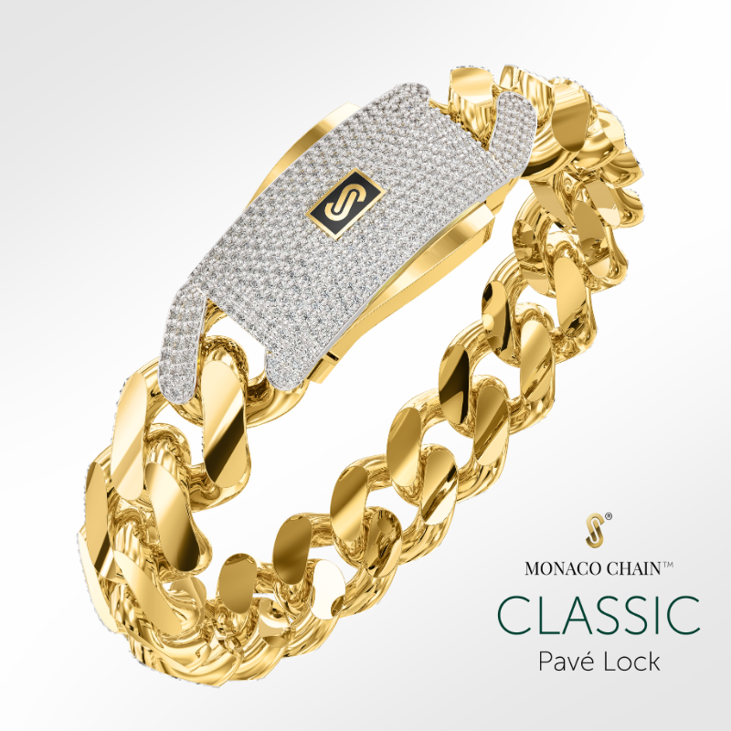 Women's Bracelet - Monaco Chain CLASSIC Pavé Lock