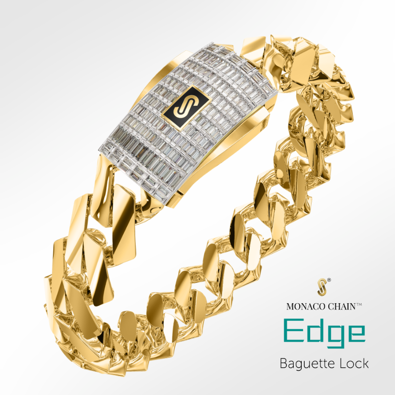 Women's Bracelet - Monaco Chain EDGE Baguette Lock