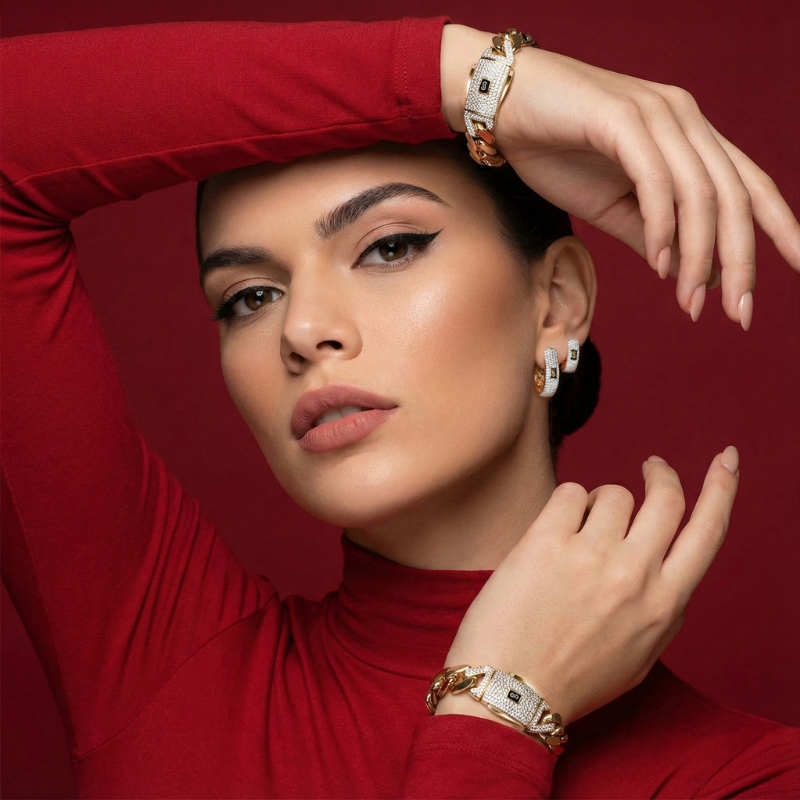 Pulsera De Mujer - Monaco Chain CLASSIC Pavé Lock