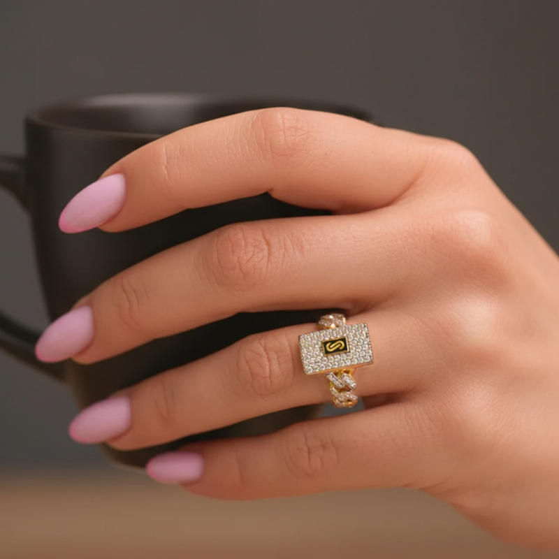 Anillo De Mujer - Monaco Chain CLASSIC Full Pavé