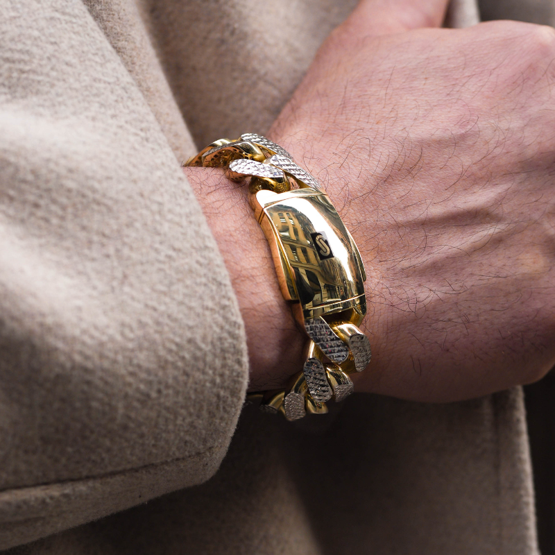 Pulsera De Hombre -Monaco Chain CLASSIC Diamond Cut