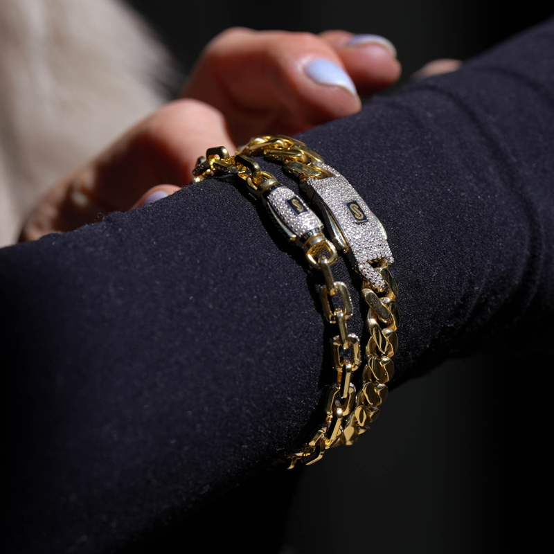 Women's Bracelet - Monaco Chain CLASSIC Pavé Lock