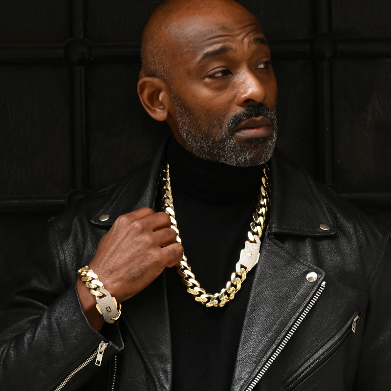 Collar de hombre - Monaco Chain CLASSIC Pavé Lock