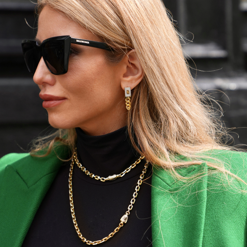 Aretes - Monaco Chain CLASSIC Pavé Lock