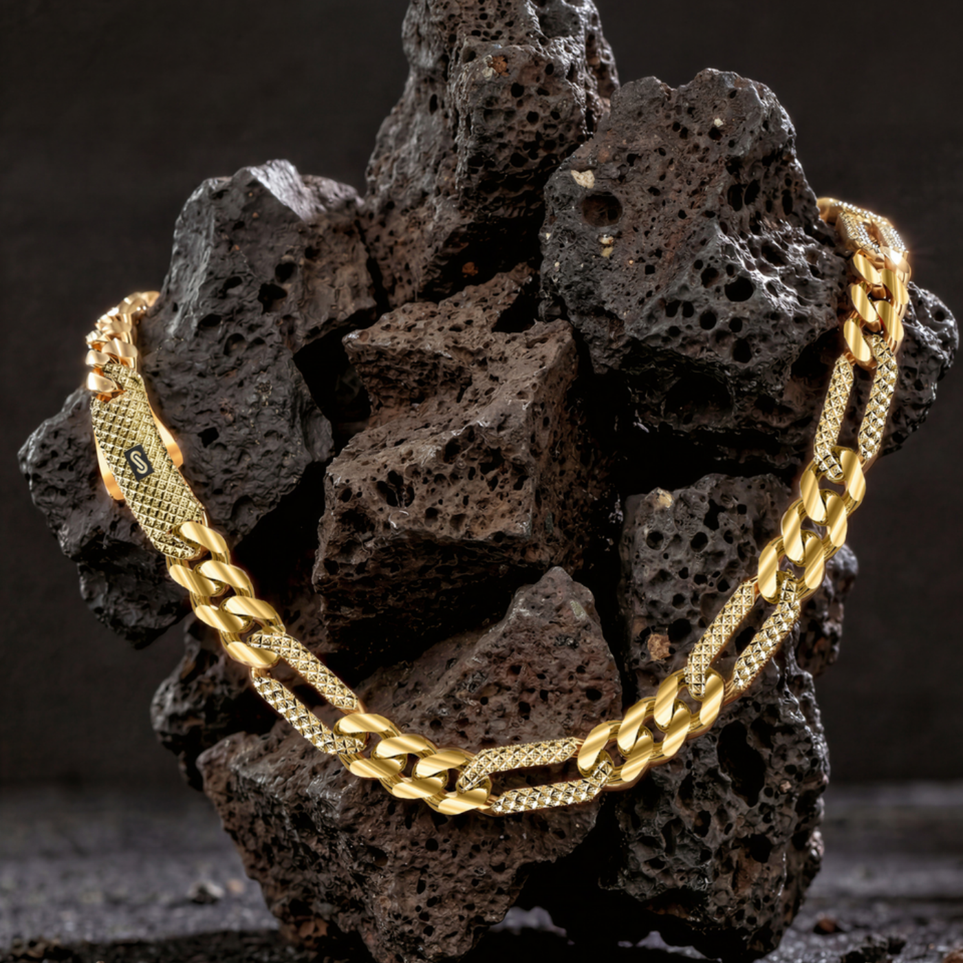 Men's Necklace - Monaco Chain FIGARO Alternate Flex