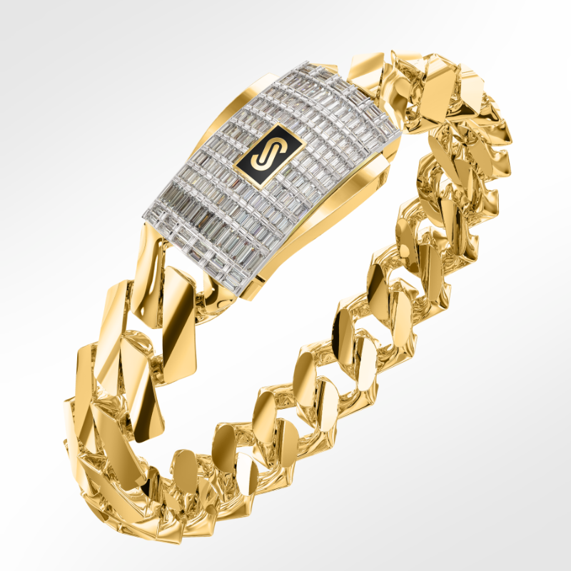 Men's Bracelet - Monaco Chain EDGE Baguette Lock