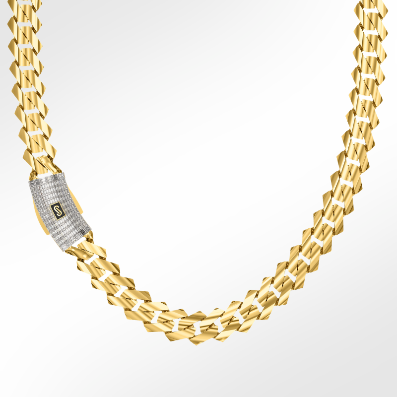 Women's Necklace/Choker - Monaco Chain EDGE Baguette Lock