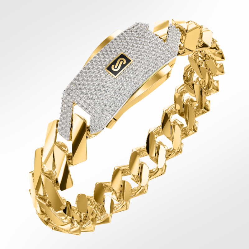 Men's Bracelet - Monaco Chain EDGE Pavé Lock