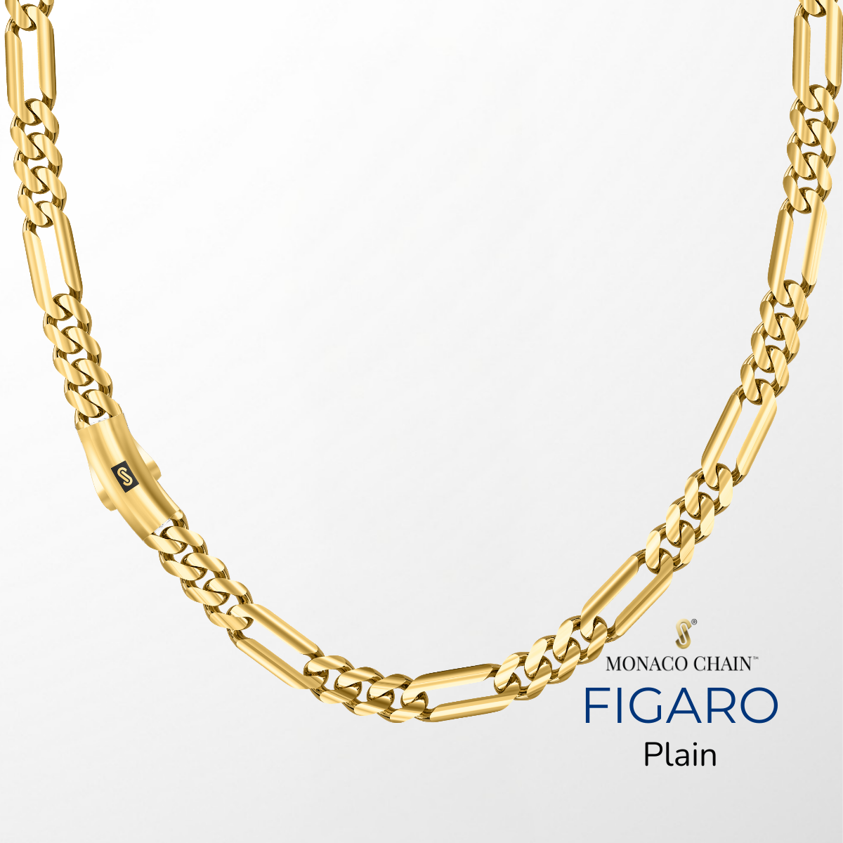 Men's Necklace - Monaco Chain FIGARO Plain