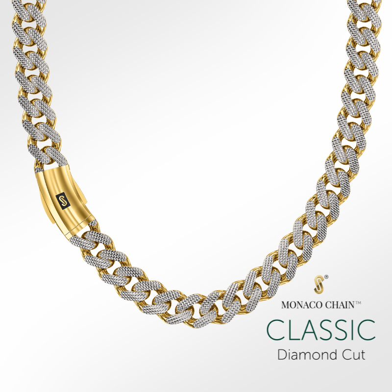 Men's Necklace - Monaco Chain CLASSIC Diamond Cut