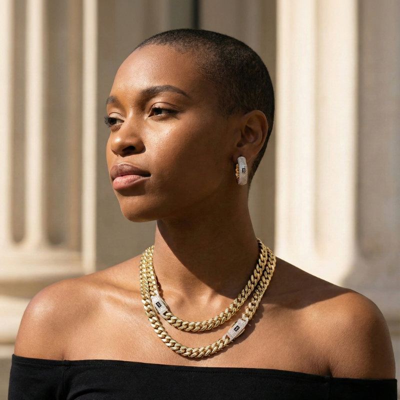 Collar/Gargantilla Mujer -  Monaco Chain CLASSIC Pavé Lock