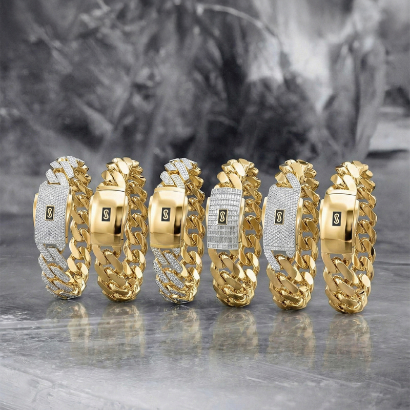 Pulsera De Hombre - Monaco Chain CLASSIC Pavé Lock