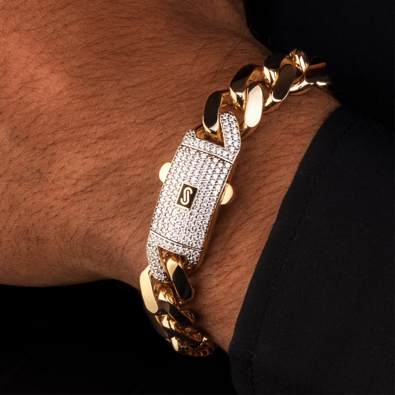 Men's Bracelet - Monaco Chain CLASSIC Pavé Lock