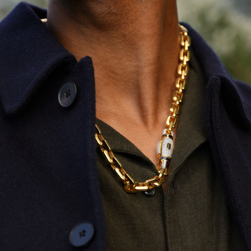 Men's Necklace - Monaco Chain CAVO Pavé Lock