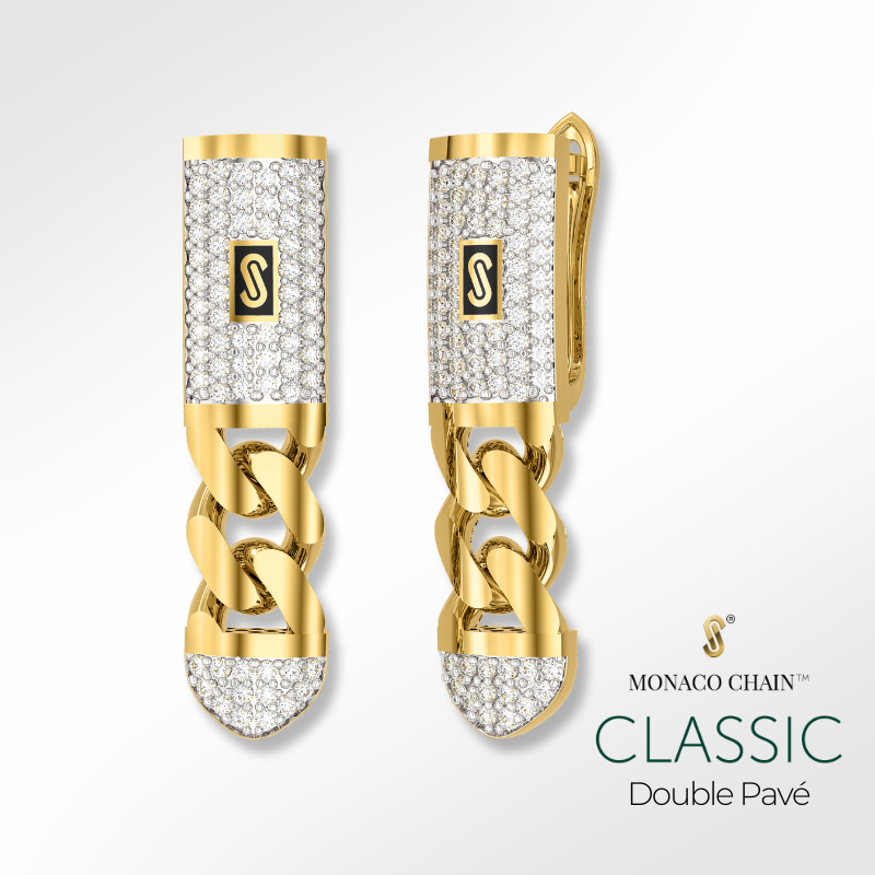 Earrings - Monaco Chain CLASSIC Double Pavé