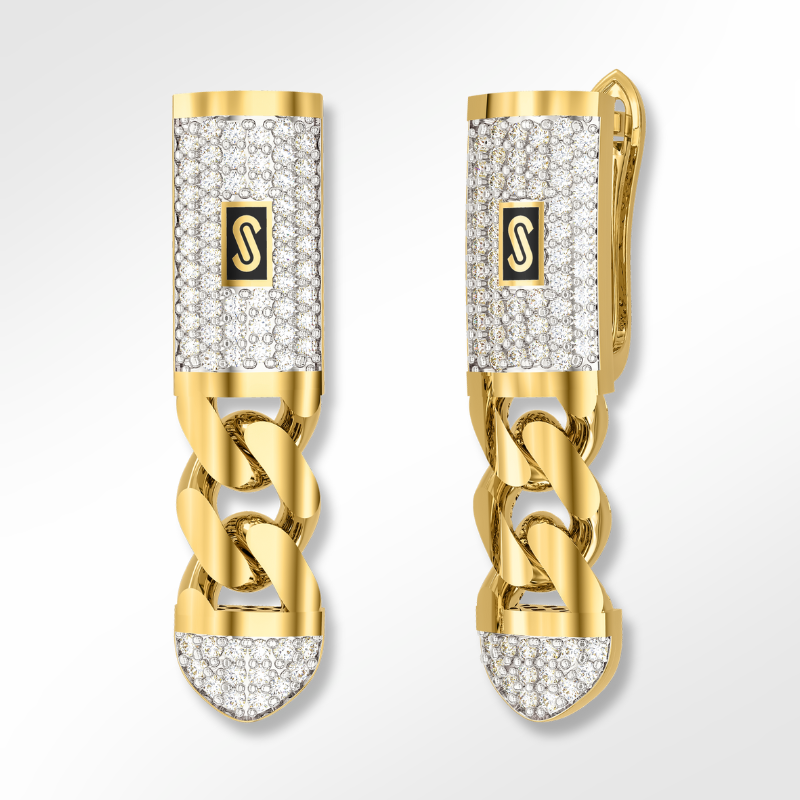 Earrings - Monaco Chain CLASSIC Double Pavé