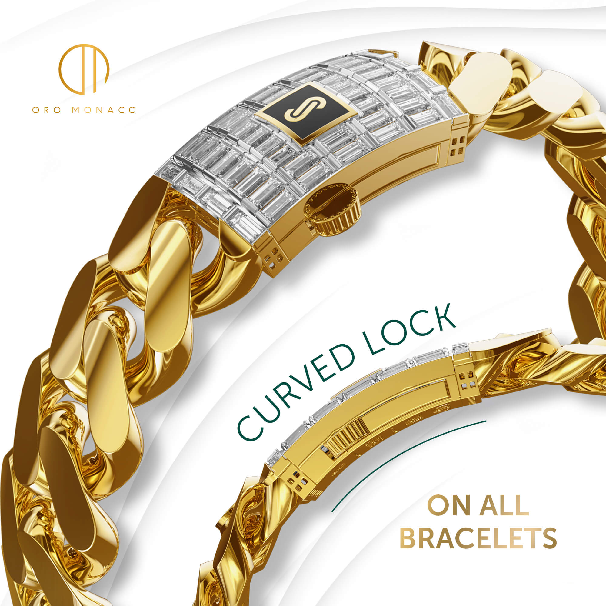 Women's Bracelet - Monaco Chain CLASSIC Baguette Lock