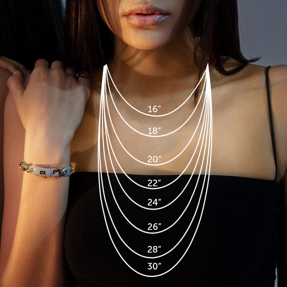 Women's Necklace/Choker - Monaco Chain EDGE Pavé Lock